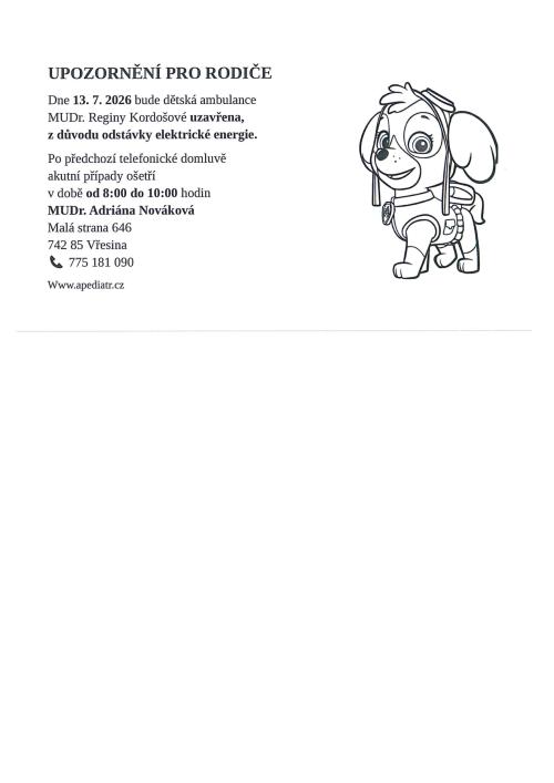upozornění
